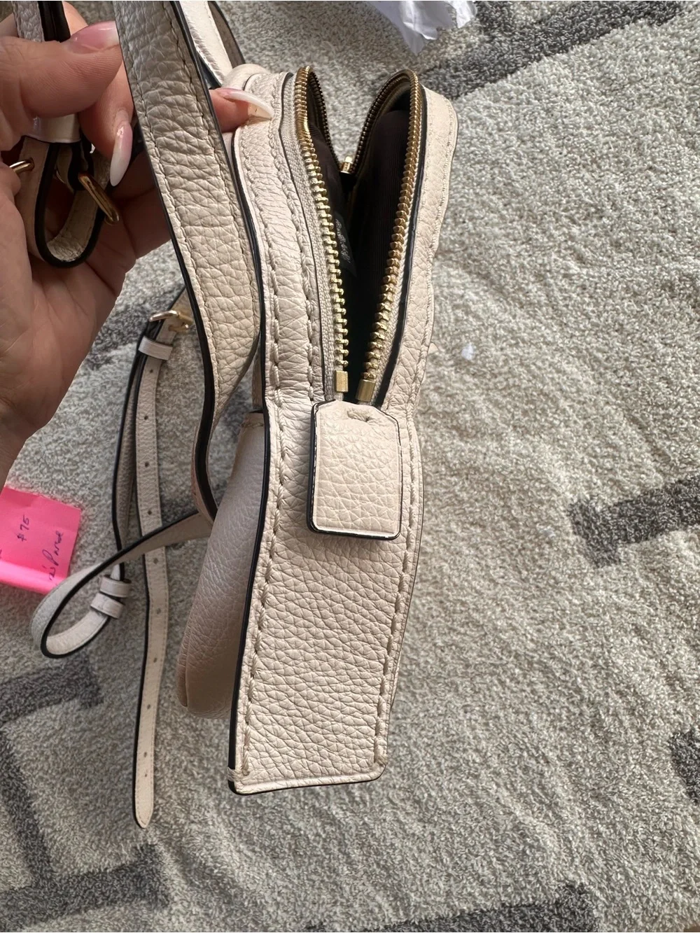 Coach Chalk Pebbled Leather Mini Backpack with Gold Hardware